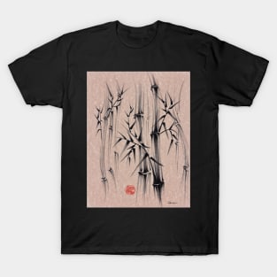 Forest of Dreams - Sumie ink brush bamboo forest painting T-Shirt